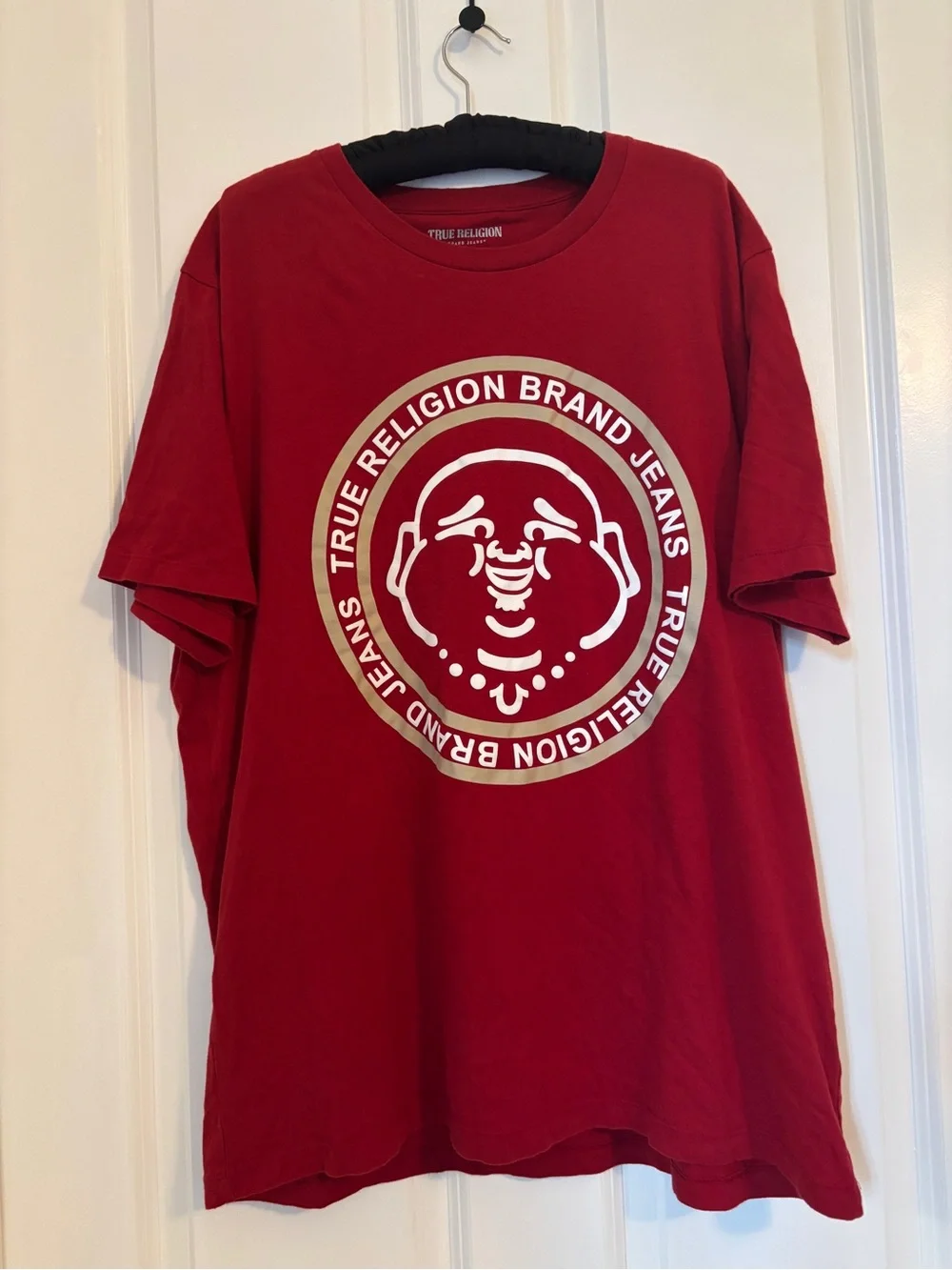 True Religion - Men’s Red Short‑Sleeve Logo Graphic Tee. Size XXL. 100% Cotton